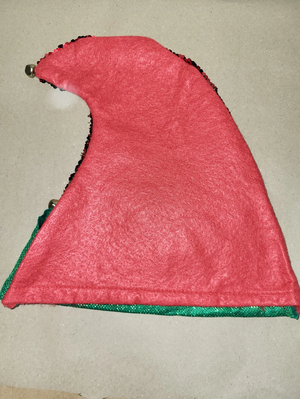 Kids Green Sequin Elf Hat with Jingle Bells